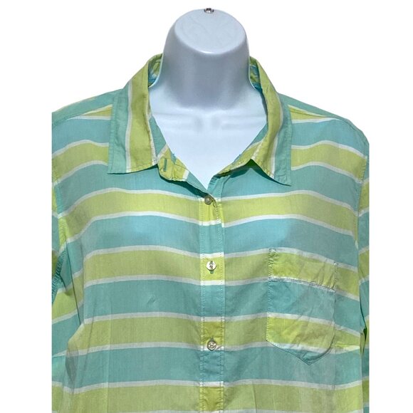 Women's Plus Size 2X Button Top Light Weight Multi-Color Striped Design-JCPenney - Picture 2 of 3